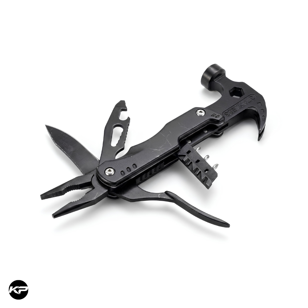 Multitool 12 en 1 - Outil Multifonction Camping Survie Randonnée - KRAVEN PRO - Pince Couteau Acier Inox 420