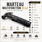 KRAVEN PRO marteau pince multifonction format poche 16cm 350g bricolage outdoor